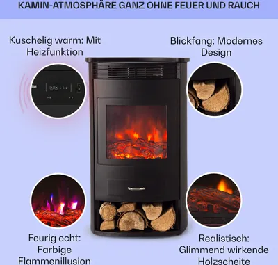 Produktbild von Bormio Elektrischer Kamin 950/1900W Thermostat Wochentimer