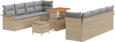 Immagine prodotto di vidaXL Set di divani da giardino con cuscini Beige e grigio chiaro 90 x 55 x 71 cm