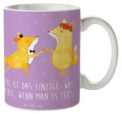 Produktbild von Mr. & Mrs. Panda Kaffeebecher Eheversprechen Liebe Teilen - Lavendeltraum - Geschenk, schenken, Tasse, Erinnerungsstück, Heirat, und Hingabe, Botschaft, unvergesslich