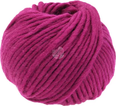 A ball of magenta yarn.