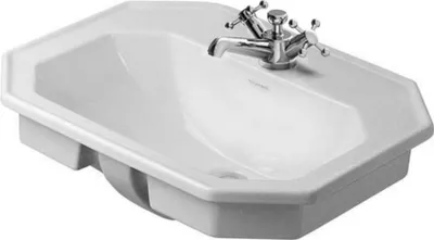 Produktbild von Einbauwaschtisch 1930 m ÜL HLB 580x470mm 1 Hahnloch weiß weiß