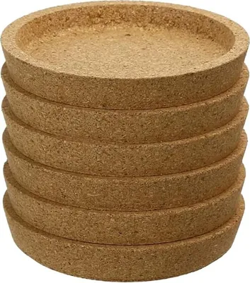 Image de Sous-verres en liège - Lot de 6 - Liège - Dessous de verre - Liège épais en bois - Dessous de verre en verre - Dessous de verre ronds en liège pour verres - Pour la maison