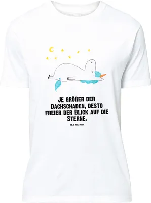 Produktbild von Mr. & Mrs. Panda Größe L T-Shirt Einhorn Sternenhimmel - Weiß - Geschenk, mit Spruch, Unicorn, Verrückt, Einhörner, Tshirt, Sterne, Shirt