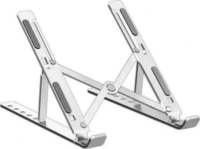 Produktbild von Notebook-Halterung aus Aluminiumlegierung, 6-Gang-verstellbare Kühlhalterung, tragbare zusammenklappbare Computerhalterung, Laptop-Erhöhungshalterung, Silber