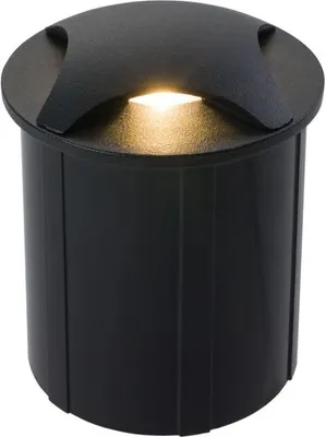 Obrázek produktu pro LED zapuštěné podlahové svítidlo Hliníkové kulaté D: 6,2 cm IP65 Černá 3000 K teplá bílá 12 lm Moderní