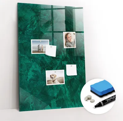 Produktbild von Magnetpinnwand Memoboard - Zubehörsatz - Weißer Marker + Schwamm + Magnete - 60 x 90 cm - Smaragdblock