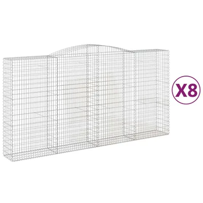 Produktbild von Gabionen mit Hochbogen 8 Stk. 400x50x200/220cm Verzinktes Eisen