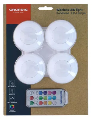 Produktbild von Farbwechselnde kabellose LED-Lampe, 4er-Set