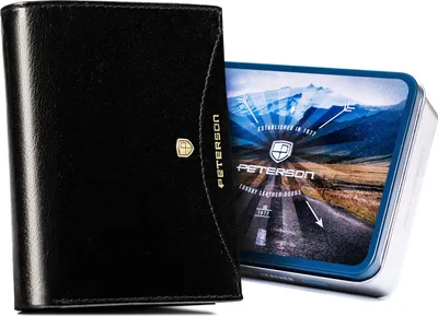Obrázek produktu pro Pánská peněženka Peterson kožená černá RFID 12,5x9,5 cm