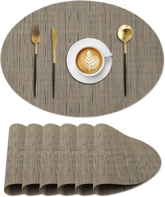Zdjęcie produktu dla Podkładki pod talerze PVC, odporne na wysokie temperatury, 45 x 32,5 cm, zestaw 6 sztuk, do kuchni