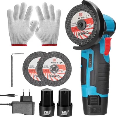 Produktbild von Winkelschleifer, wiederaufladbar, kompaktes Design, 2 Batterien, EU