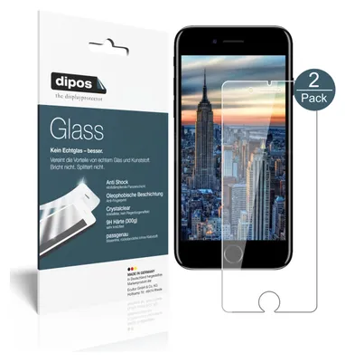 Zdjęcie produktu dla 2x folia ochronna do Apple iPhone SE 2 - folia antywstrząsowa 9H z plastikowego szkła dipos Glass