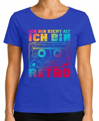 Imagen del producto de No soy vieja, soy retro. Camiseta para mujer, estilo vintage de los años 80, color azul, talla M