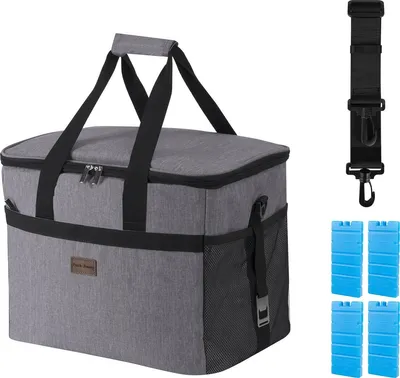 Produktbild von Packaway 4-lagige isolierte Kühltasche – Lunchtasche 30 Liter – Grau
