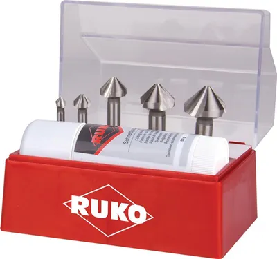 Produktbild von Ruko Kegelsenkersatz DIN335-C 90Grad Durchmesser 6,3-25mm HSS 3 Schneiden 6tlg. - 102142