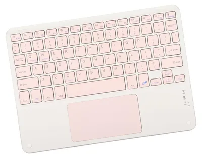 Obrázok produktu pre Bezdrôtová klávesnica s touchpadom, tiché štvorcové klávesy, 10-palcová ružová multifunkčná bezdrôtová klávesnica pre telefóny a notebooky
