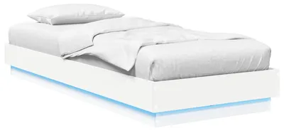 Obrázok produktu pre Posteľový rám s LED Biela 80 x 200 cm Kompozitné drevo