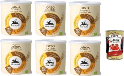 Produktbild von Alce Nero Orzo solubile, Classico Instant lösliche Gerste Getreidekaffee kaffee, 6x 125g + Italian Gourmet polpa 400g