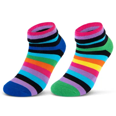 Produktbild von 2 I 4 I 6 Paar Damen THERMO Socken mit Innenfrottee warme Wintersocken Bunte Ringel Umschlagsocken 12790 - 2 Paar Farbmix 39-42