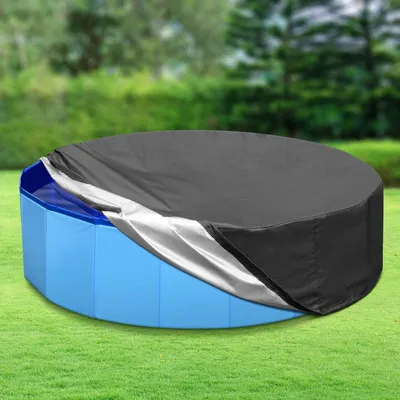 Obrázek produktu pro Skládací kryt na bazén 140 cm, oxfordská tkanina, stahovací šňůrka, voděodolný, pro psy/domácí mazlíčky