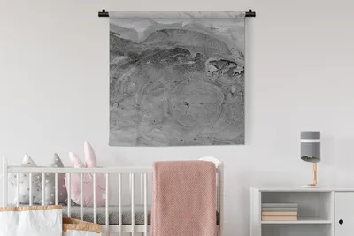 Produktbild von MuchoWow® Wandteppich Wandbehang Marmor - Luxus - Grau 90x90 cm Tapisserie Dekoration Wandtuch - Wandaufhänger
