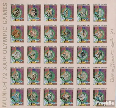 Produktbild von Briefmarken Umm al Kaiwain 1972 Mi 847B-R858B Zd-Bogen (kompl.Ausg.) ungezähnt postfrisch Olympische Sommerspiele 72