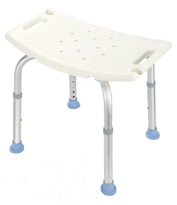Obrázok produktu pre Protisklzová sprchová stolička, výškovo nastaviteľná, nosnosť do 136 kg