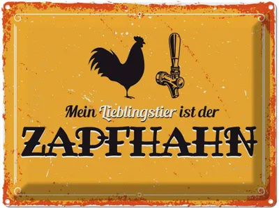 Produktbild von vianmo Blechschild 30x40 cm Mein Lieblingstier ist der Zapfhahn Spruch Zitat