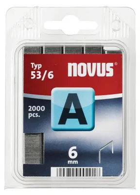 Obrázek produktu pro Novus A Typ 53/6, Balík svorek, 0,75 mm, Upevnění, 2000 svorek, A 53/6, Nerezová ocel