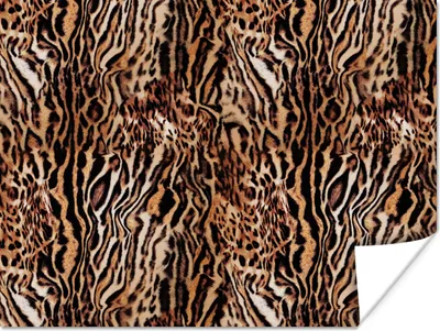 Produktbild von MuchoWow® Poster Tiger - Tiermuster - Design 120x90 cm - Wandbild