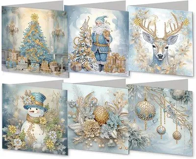 Produktbild von DIY Diamond Painting Weihnachtskarten Set - Zwergen Thema