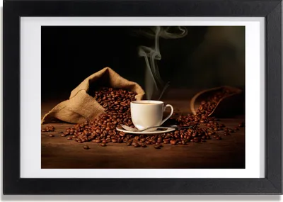 Produktbild von Bild 30x20 MDF-Rahmen, Wandkunst Kaffee in einer Tasse