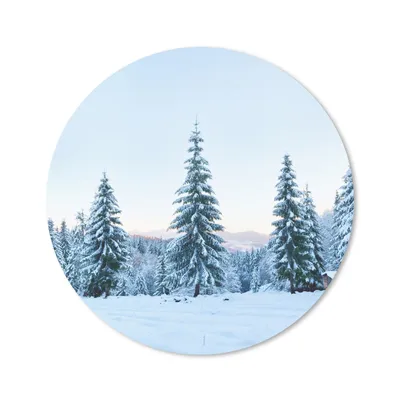 Produktbild von MuchoWow® Mauspad Mousepad Winter - Schnee - Bäume 20x20 cm - Mousepads - Maus Mat - Pad - Mausunterlage - Schreibtischmatte
