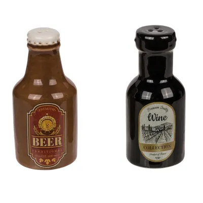 Produktbild von Bier & Wein Salz- und Pfefferstreuer Set aus Keramik