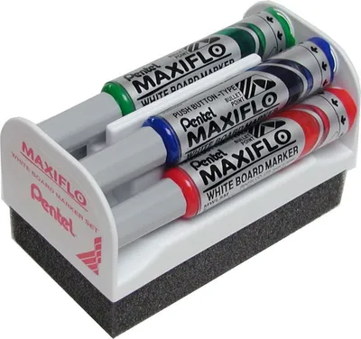 Zdjęcie produktu dla Zestaw markerów do tablicy Pentel MAXIFLO MWL5M, z gąbką