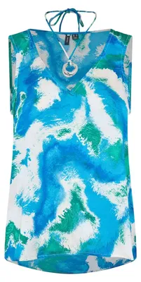 Productafbeelding van Vero Moda - Damesblouse, V-hals, los model, GT31998 (maat 40 EU), kleur: Dresden Blauw