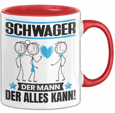 Produktbild von Schwager Tasse Geschenk für Schwager Der Mann Der Alles Kann Geschenkidee zum Geburtstag (Rot)