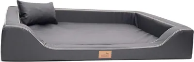 Produktbild von tierlando® Orthopädisches LUXUS-Hundebett MELODY LATEX Anti-Haar Kunstleder - Größe: 120x85cm | Farbe: 02 Graphit
