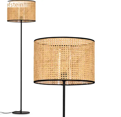Produktbild von Casalina Stehlampe aus Metall/Wiener Geflecht/Rattan in Schwarz/Natur