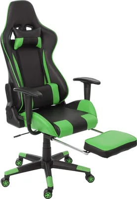 Productafbeelding van Relax-kantoorstoel HWC-D25 XXL, bureaustoel, gamingstoel, belastbaar tot 150 kg, voetsteun, kleur: zwart/groen