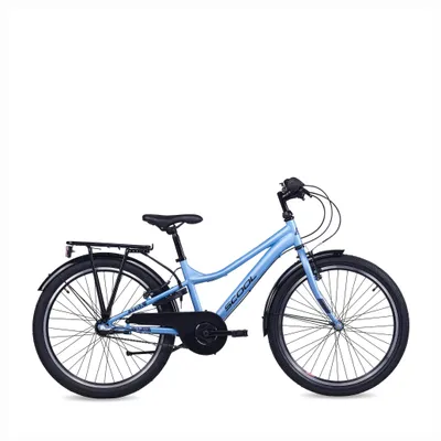 Produktbild von 24 Zoll Kinderfahrrad, 3-Gang, Jungenfahrrad, S’COOL troX, ab 7–11 Jahre, 130–145 cm, Hellblau/Dunkelblau