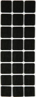 Obrázok produktu pre Plstené klzáky Podlahové klzáky čierne samolepiace na výber v okrúhlom a štvorcovom vyhotovení (štvorcový 28 x 28 mm)