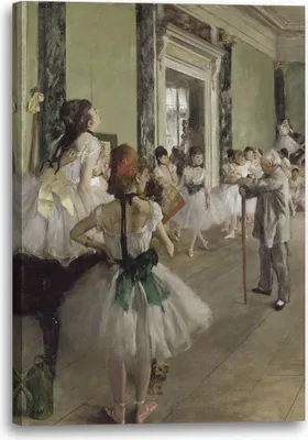 Produktbild von Leinwandbild (60x80cm): Edgar Degas - Die Balletstunde, echter Holz-Keilrahmen inkl. Aufhänger, handgefertigt in Deutschland