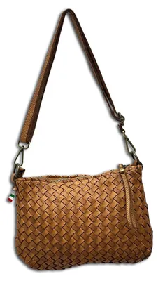 Produktbild von Florence Damen Umhängetasche geflochtenes Leder Tasche braun OTF859C5