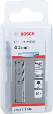 Immagine prodotto di Bosch 10 HSS PointTeQ Hex 2x24x60