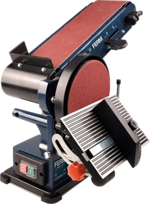 Image de Ponceuse de table FERM FERM - BGM1022 - 1450 tr/min - 350 W - câble de 2 m - bande abrasive et table de travail réglables - 45 x 25 x 28 cm