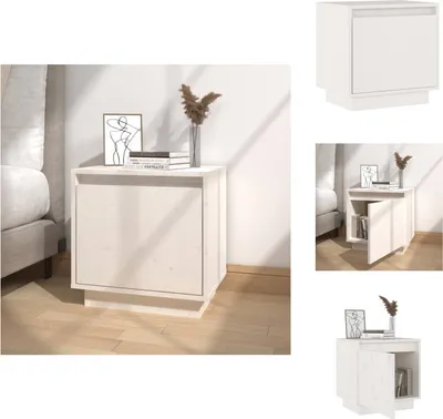 Produktbild von vidaXL Nachttisch Weiß 40x30x40 cm Massivholz Kiefer -  Nachttische