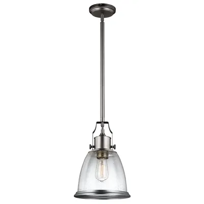 Image de Suspension Hobson, nickel satiné, 1xE27x60W, verre, dimensions : 149,9 x 24 x 24 cm, IP20, Feiss