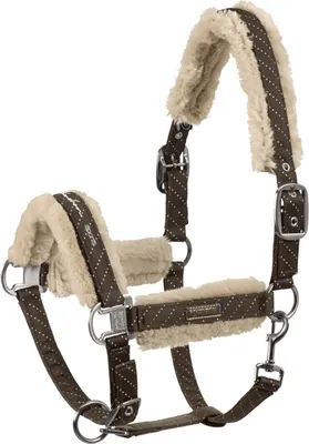 Produktbild von Eskadron Halfter Double Pin  FAUXFUR    " Classic Sports  " Größe - X-Warmblut Farbe - brown