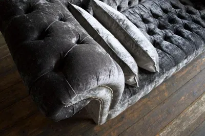 Produktbild von Graue Chesterfield Couch Sofa Polster 3 Sitzer Couchen Sitz Garnitur Sofas Neu